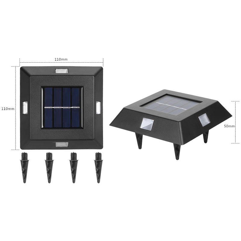 4 LED lampe solaire IP65 étanche lumière extérieure cour applique murale pour jardin et Villa décoration étape lumière