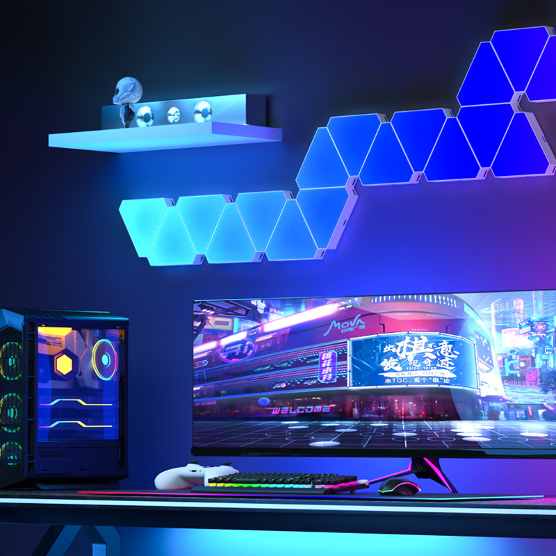 RGB Gaming Atmosphäre Licht Pickup Sound-gesteuerte Waben Quantum Tisch Zimmer Dekoration Hintergrund Wand Licht USB APP WIFI
