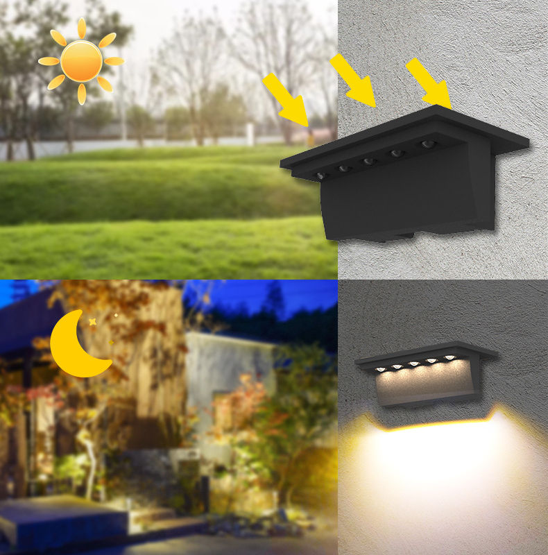 lámpara de pared solar al aire libre
