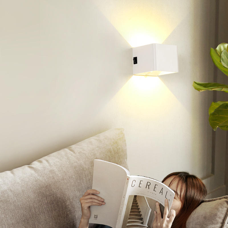 LED-Lade-Wandleuchte, Schlafzimmer, Kopfteil, menschliche Erkennung, Schlafsaal, USB, keine Verkabelung, kein Stanzen, Gang, Flur, kleines Nachtlicht