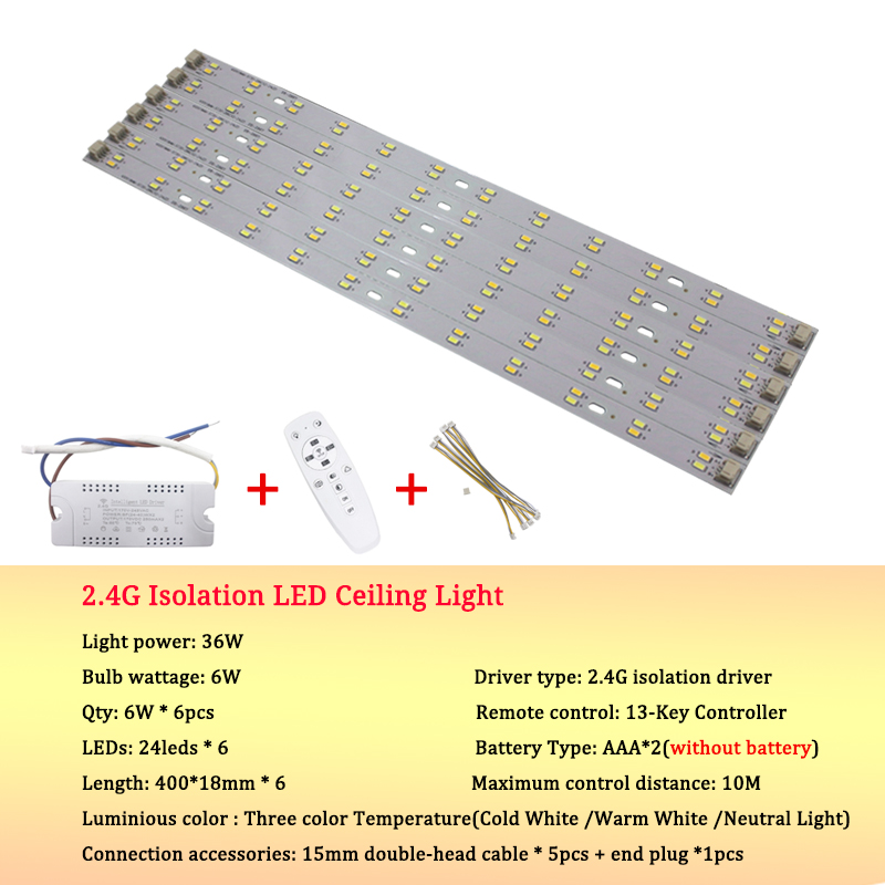 24W dimmable LED plafonnier lumineux tricolore ajuster 5730SMD source de lumière éclairage infrarouge contrôle chambre downlight