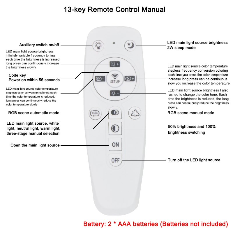 5730 SMD LED iluminación de techo 2.4G WIFI control de conexión de teléfono móvil control remoto para sala de estar cocina luz de techo
