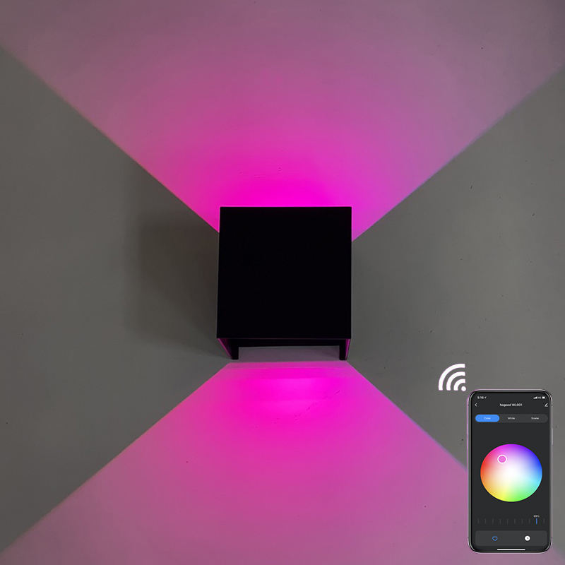 Lámpara de pared IP65, luz de pared rectangular LED para escaleras, hogar, iluminación de 220V, lámpara con sensor de movimiento, aplique de pared exterior arriba y abajo