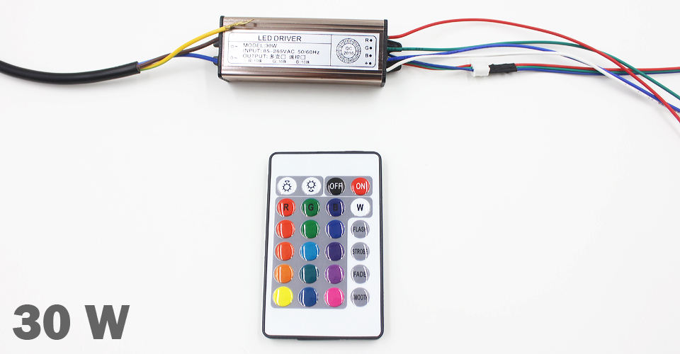 Controlador LED de 10-100W, fuente de alimentación de AC85-265V DC25-38V, transformadores Led impermeables IP66 + mando a distancia RGB para luz Led DIY