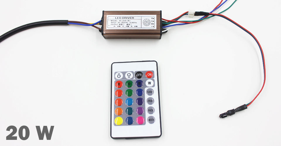 Controlador LED de 10-100W, fuente de alimentación de AC85-265V DC25-38V, transformadores Led impermeables IP66 + mando a distancia RGB para luz Led DIY