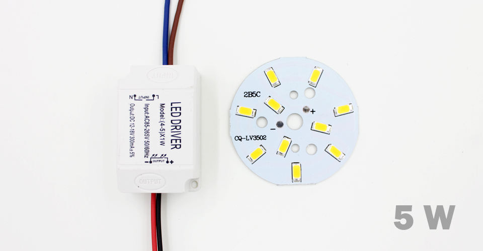3W 5W 7W 9W 12W 15W 18W 24W SMD5730 Leuchtdiodenchip + Kunststoffgehäuse LED-Treiber-Netzteil für LED-Deckenleuchte