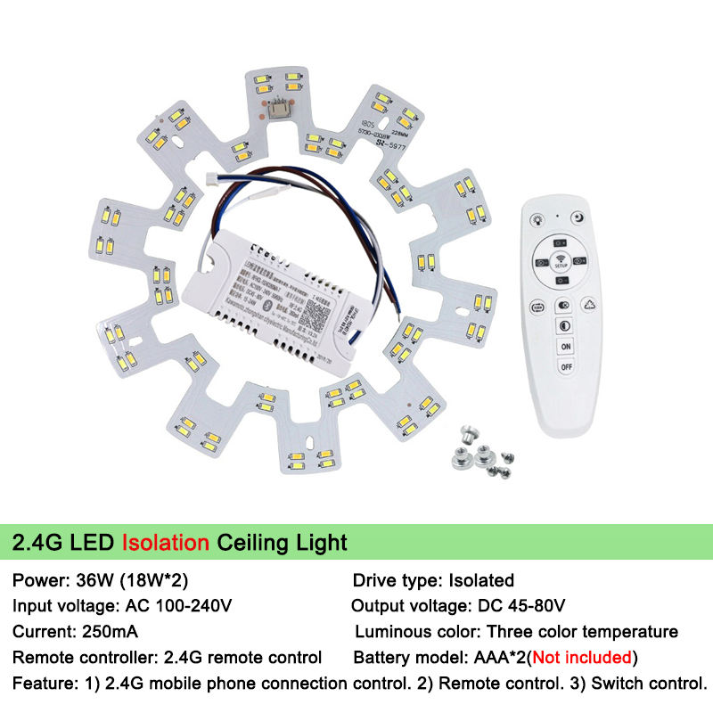 Surface de Source lumineuse de remplacement intelligente 2.4G pour plafond de lustre télécommandé led vers le bas contrôleur de plafonnier